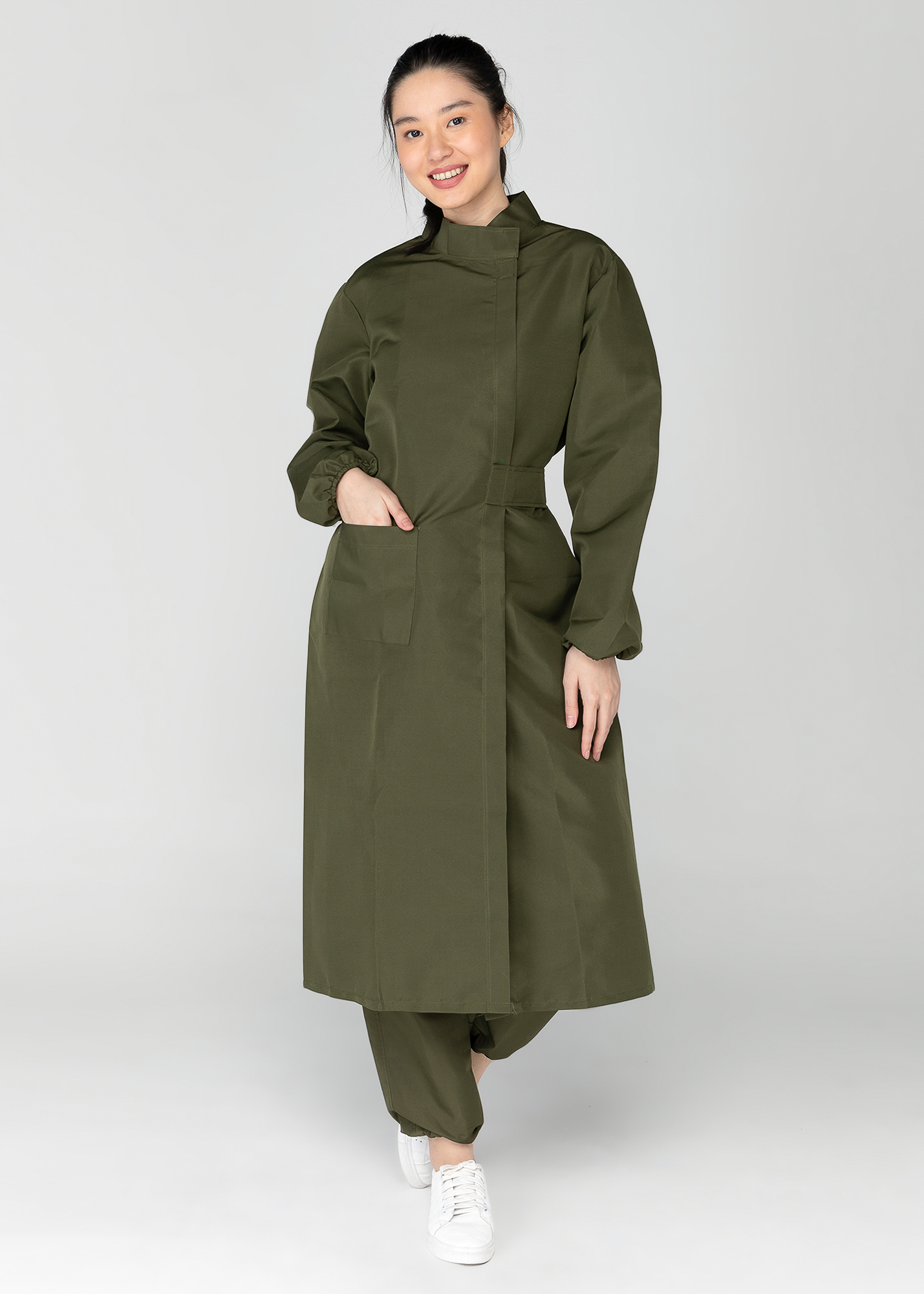 SHAREEF> PE GABARDINE GOWN COAT GABARDINE GOWN PE LONG COAT