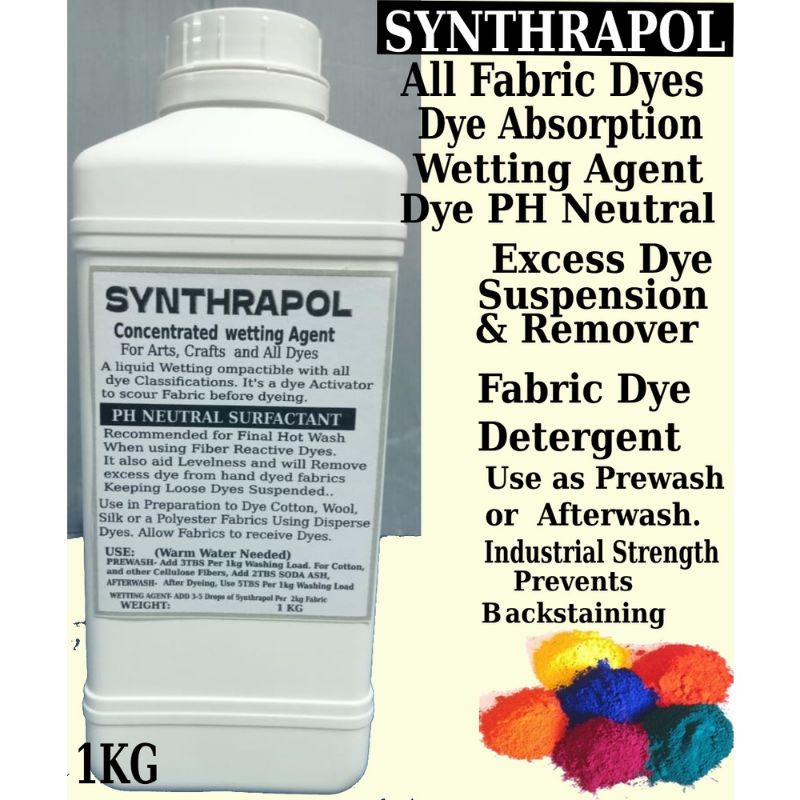 SYNTHRAPOL 500g1kgFabric Dye Detergent & Wetting Agent PH NEUTRAL
