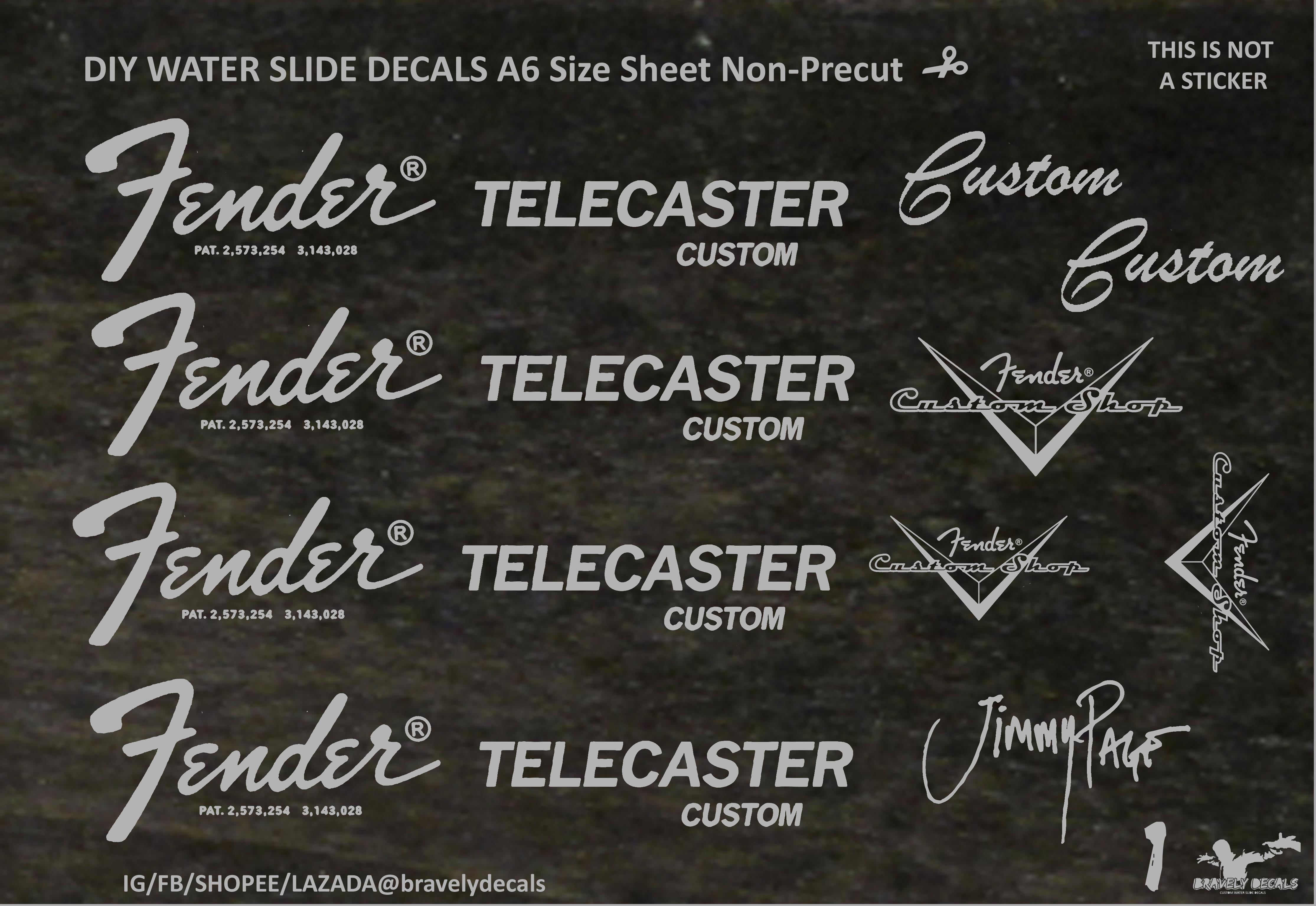 FENDER TELECASTER Waterslide Decals SET A6 Size Sheet Lazada PH