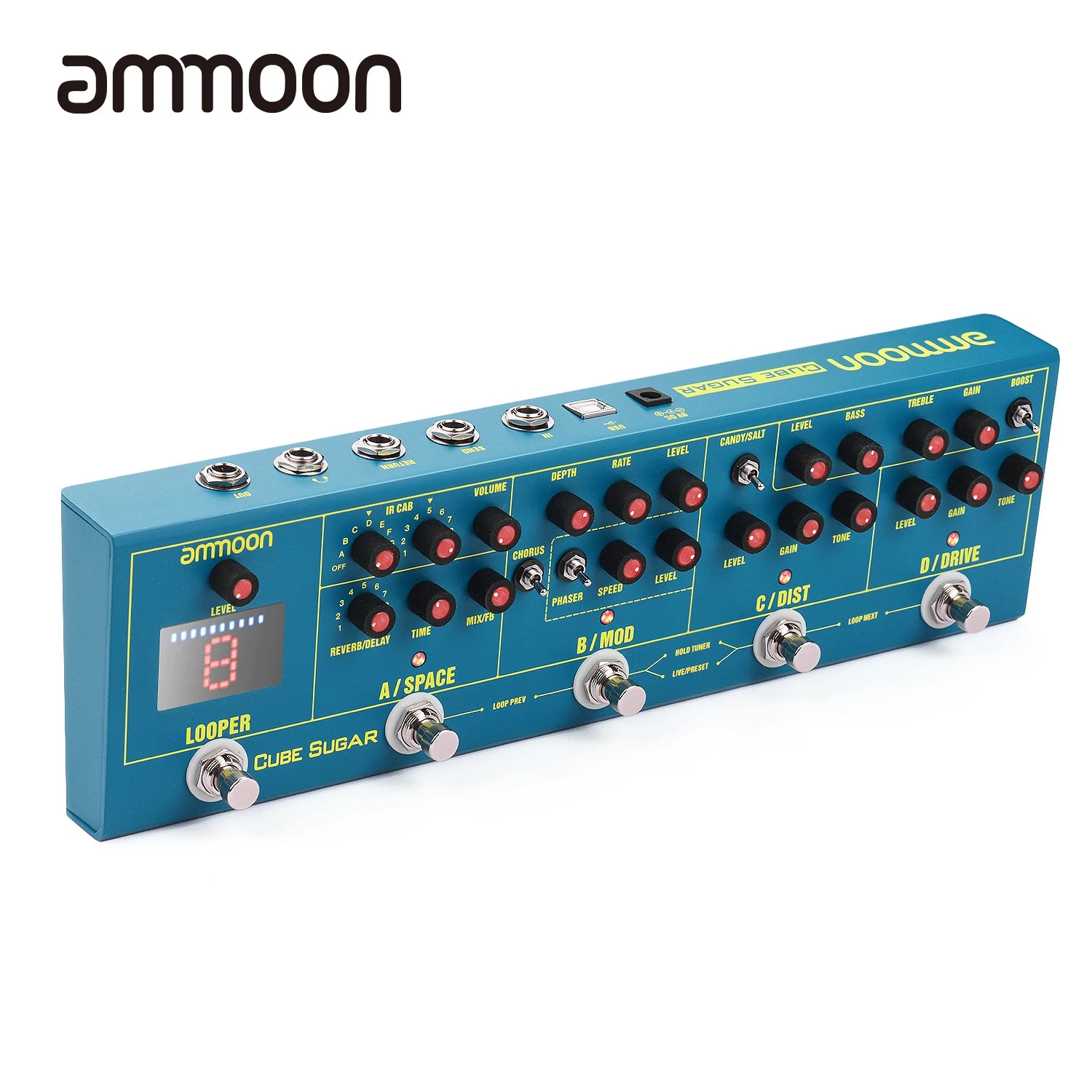 AMMOON CUBE SUGAR  マルチエフェクター　中古 ammoon CUBE SUGAR Combined Effects Pedal 5 Analog Effects(Boost