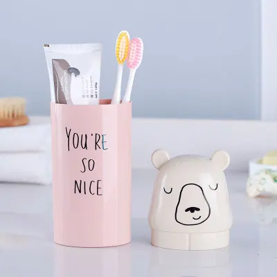 Cute Cartoon Toothbrush Case Cover Toothpaste Holder Storage Orangizer Box Cup