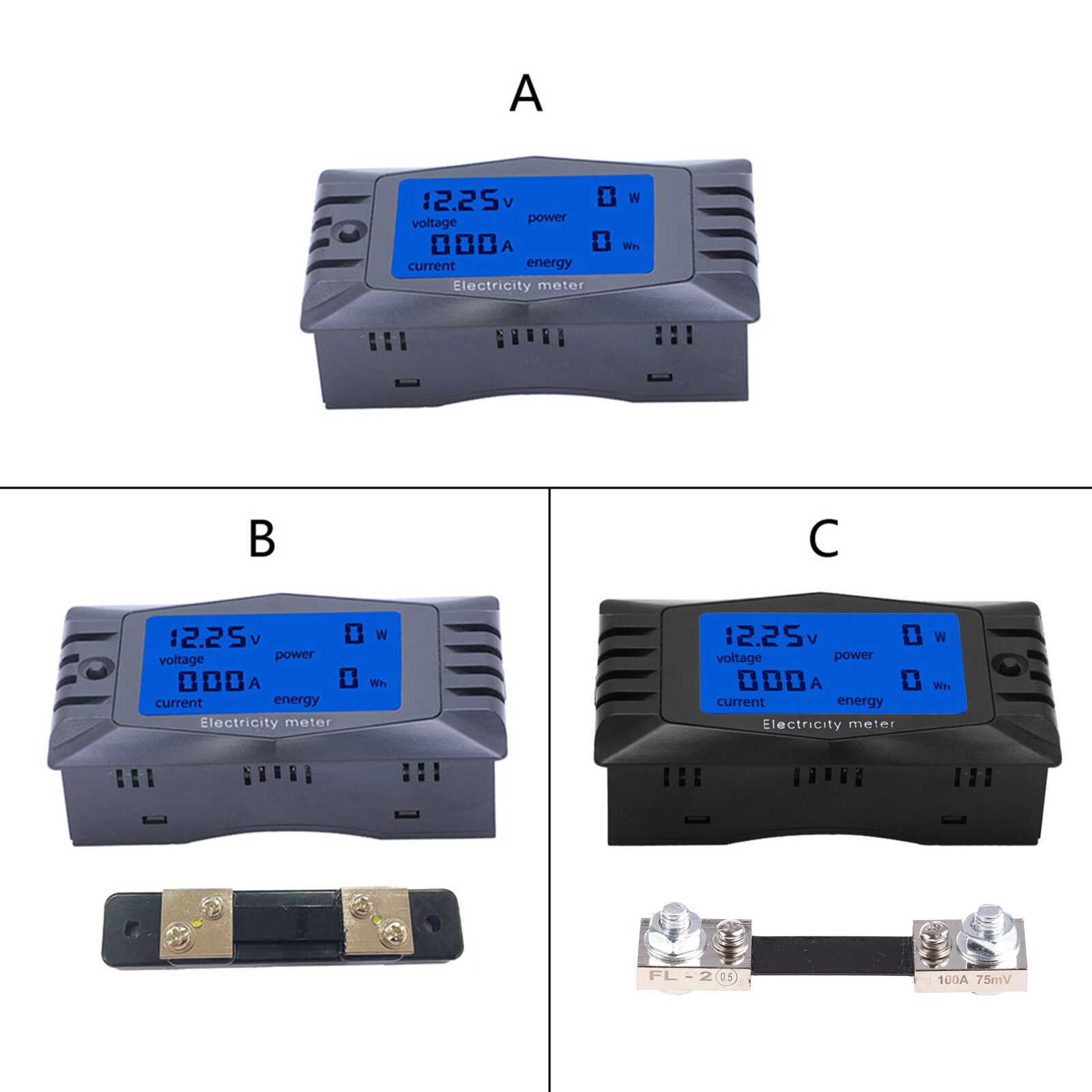 Digital Voltmeter DC Display Ammeter Voltage Current Power Meter Detector LCD Panel Monitor