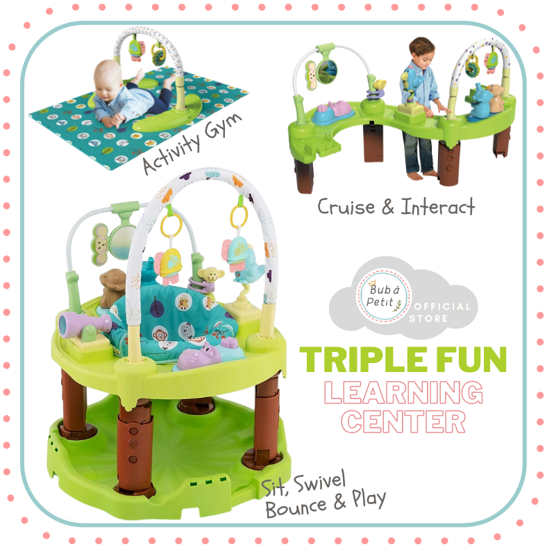 Triple Fun Active Baby Learning Activity Center 3-in-1 Exersaucer