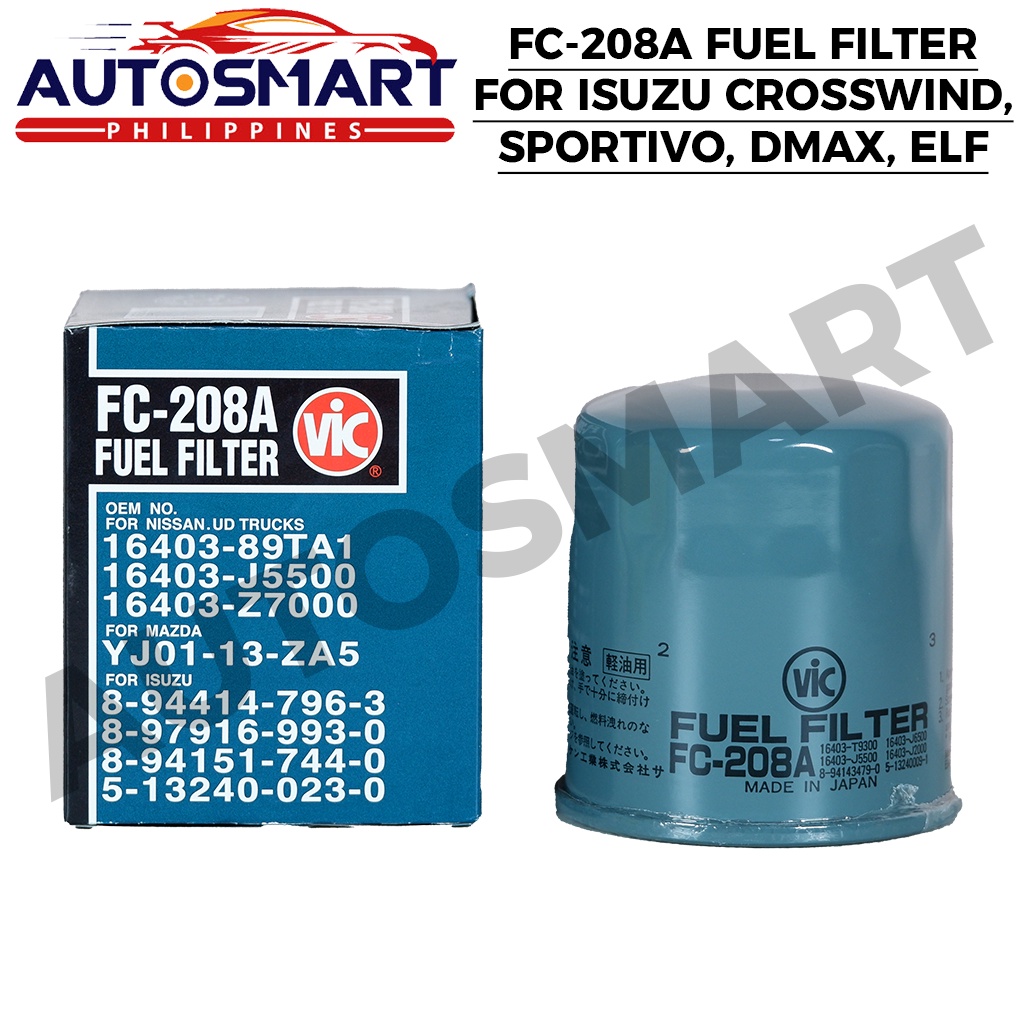 Vic FC208A Fuel Filter for Isuzu Crosswind/Sportivo/DMAX/Elf Lazada PH
