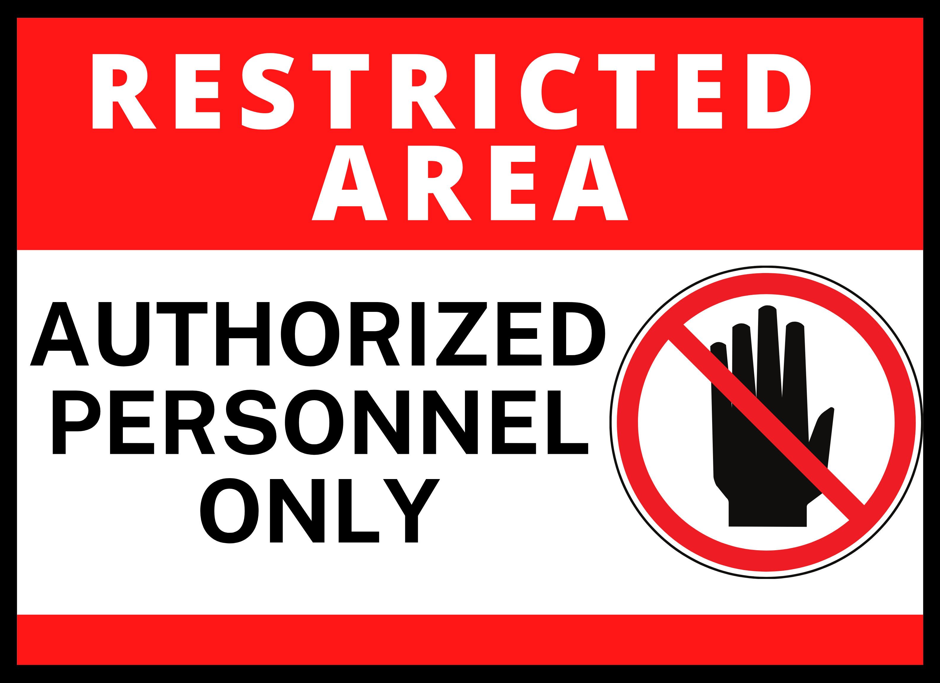 Restricted Area Keep Out Self-Adhesive Vinyl Sticker Signage Waterproof ...