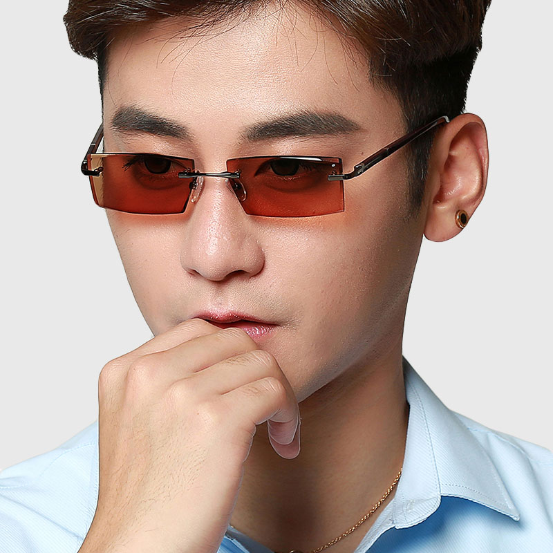 Colorchanging glasses rimless diamond glasses frame finished degree