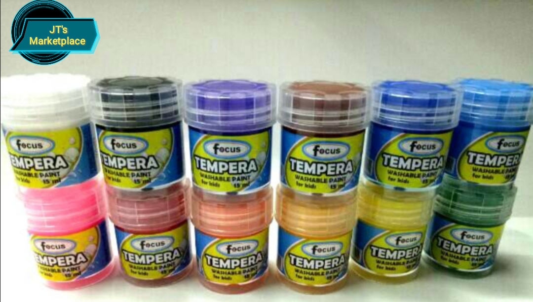 Focus Tempera Paint / Poster Paint Set (12 pcs x 15ml) Washable Paint