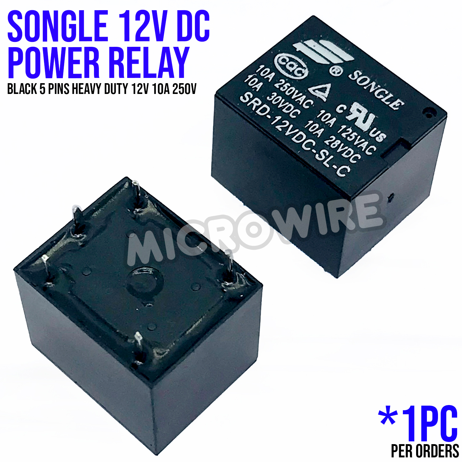 12V DC Power Relay Black 5 Pins Heavy Duty ( Per Piece ) Lazada PH