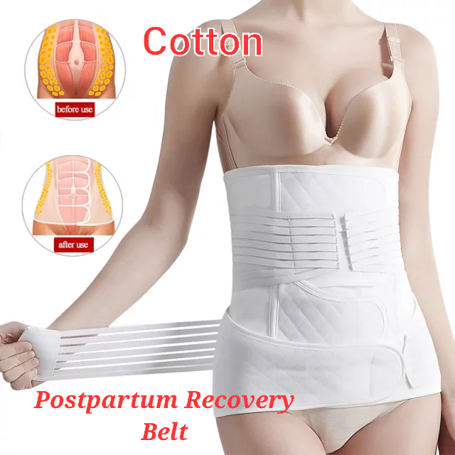 2 in 1 Postpartum Abdominal Binder Combed Cotton Shapewear Post C-Section  Belly Band Wrap Breathable Abdominal and Pelvic Support