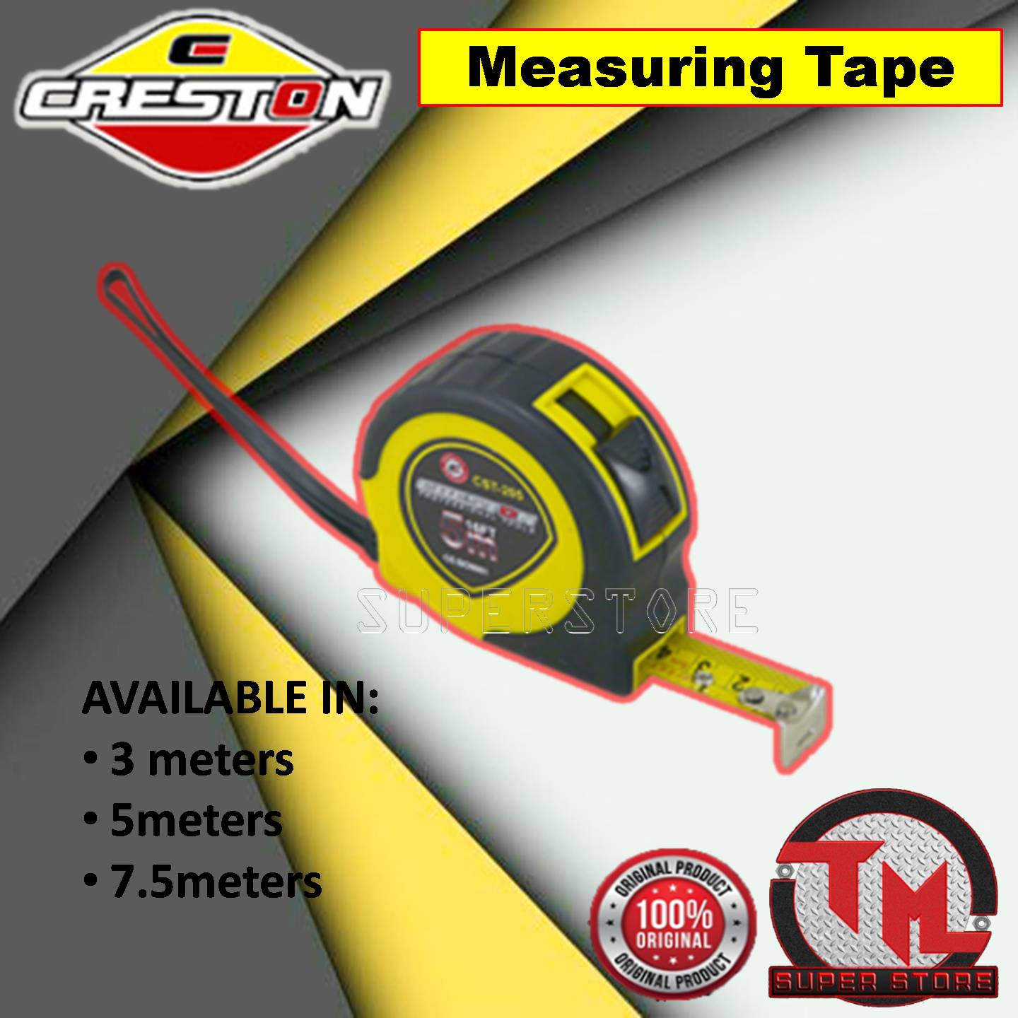 CRESTON Measuring Tape 3m 5m 7.5m • Tm ss Lazada PH