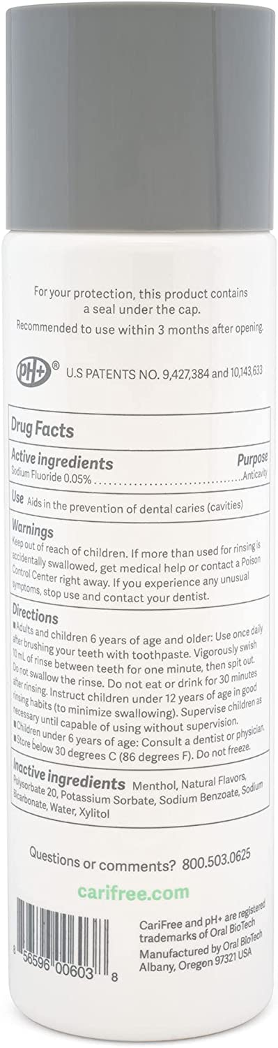 CariFree Maintenance Rinse (Mint): Fluoride Mouthwash, Dentist Recommended  Anti-Cavity Oral Care, Neutralizes pH, Freshen Breath