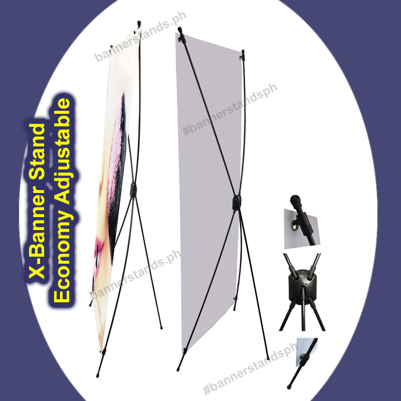 X Banner Stand 2ft x 5ft Economy Adjustable 60cm x 160cm Tarpaulin ...