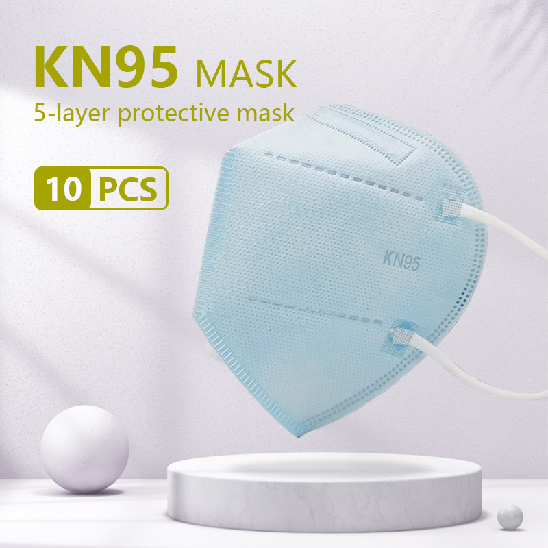 KN95 blue and white builtin 5 layers of 10 pieces/package original 5