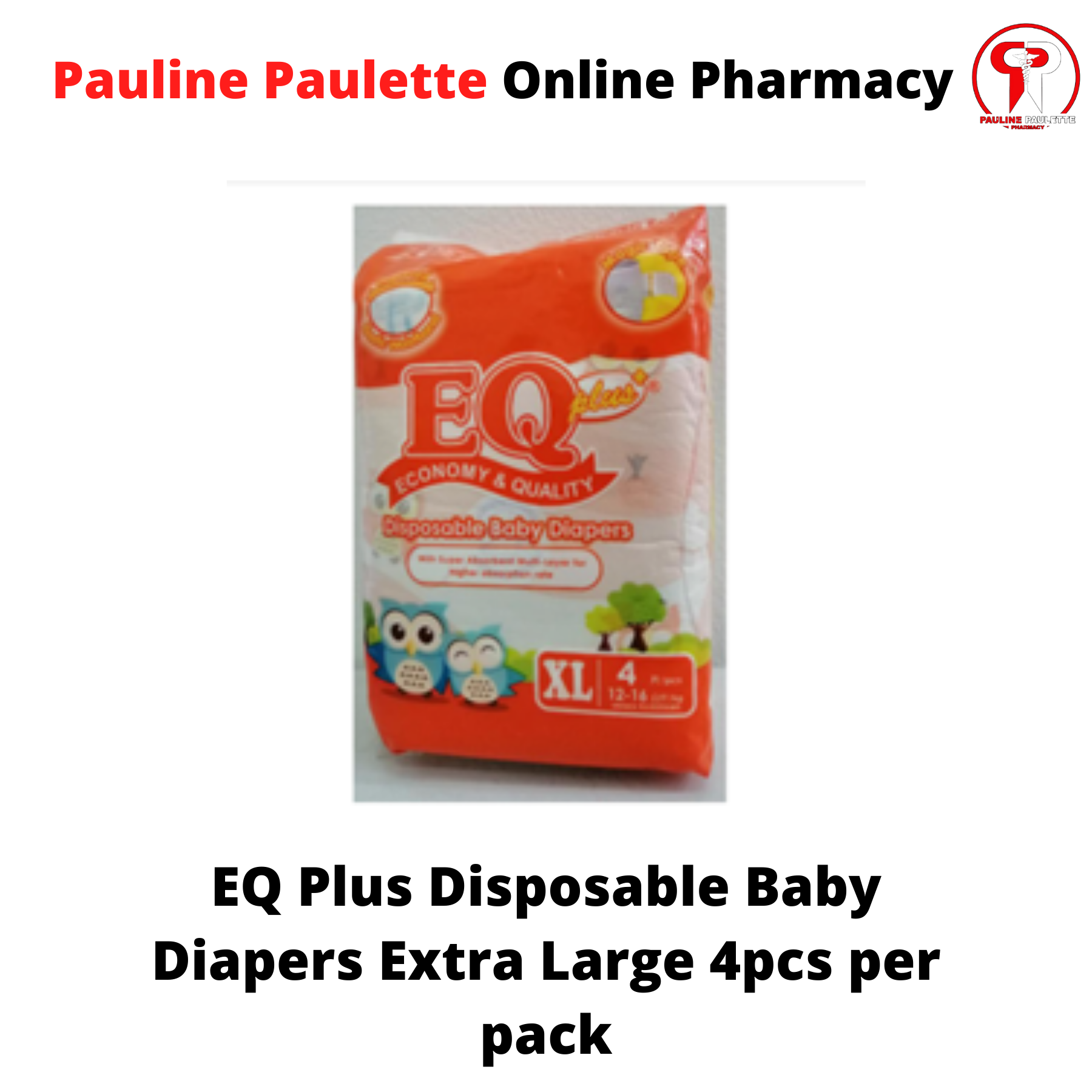 Eq Plus EQ Plus Disposable Baby Diapers Extra Large 4pcs per pack | Lazada PH