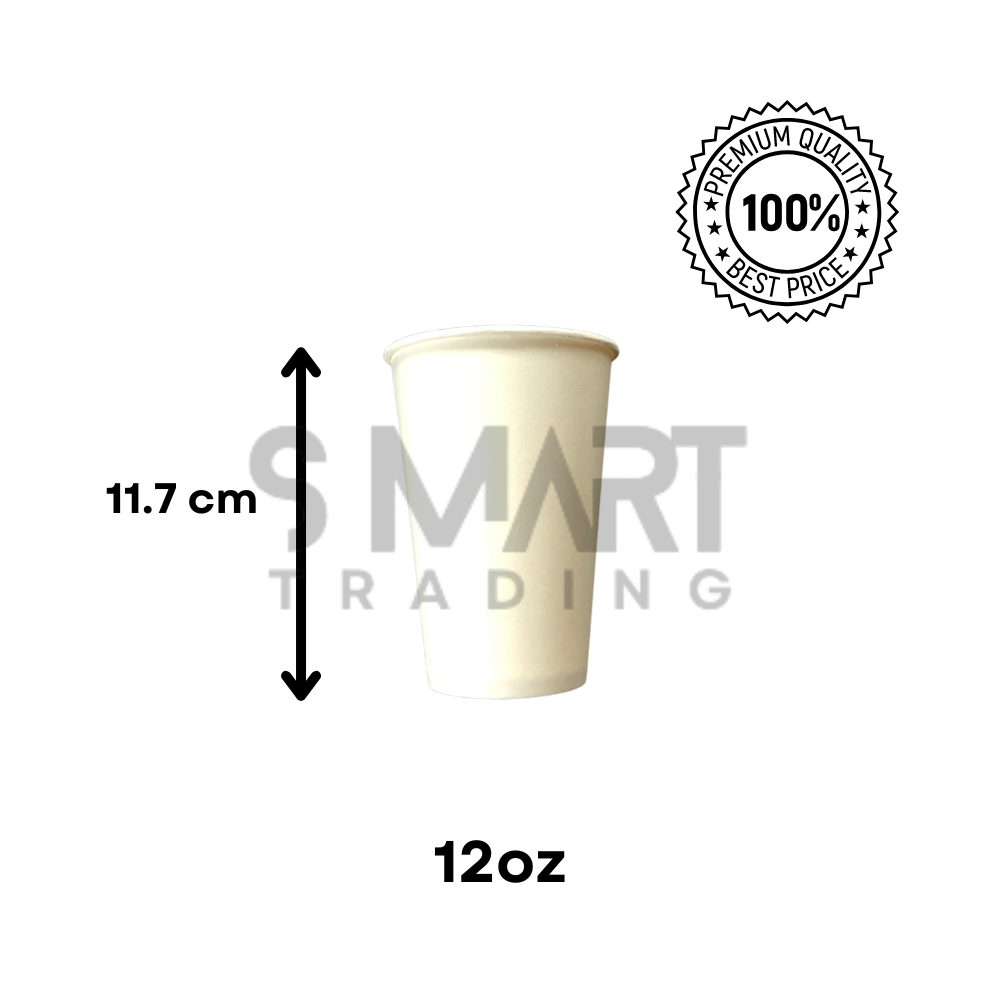 [25/50/100pcs] Disposable Plain Paper Cups (6.5 oz /8 oz /10 oz /12 oz ...