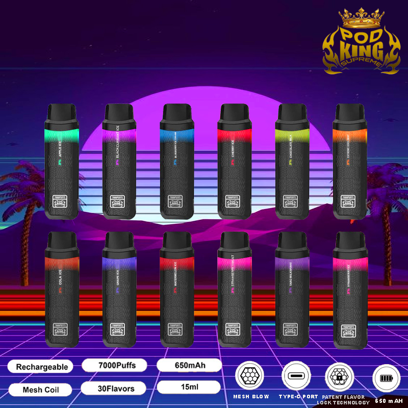 POD KING SUPREME Rechargeable Disposable PUFF PLUS 7000 Puffs