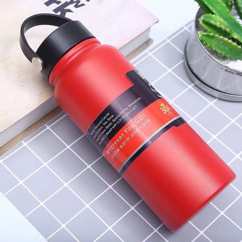 Enjoy Stainless Steel Vacuum Flask Travel Mug Bottle Tumbler w/ Handle