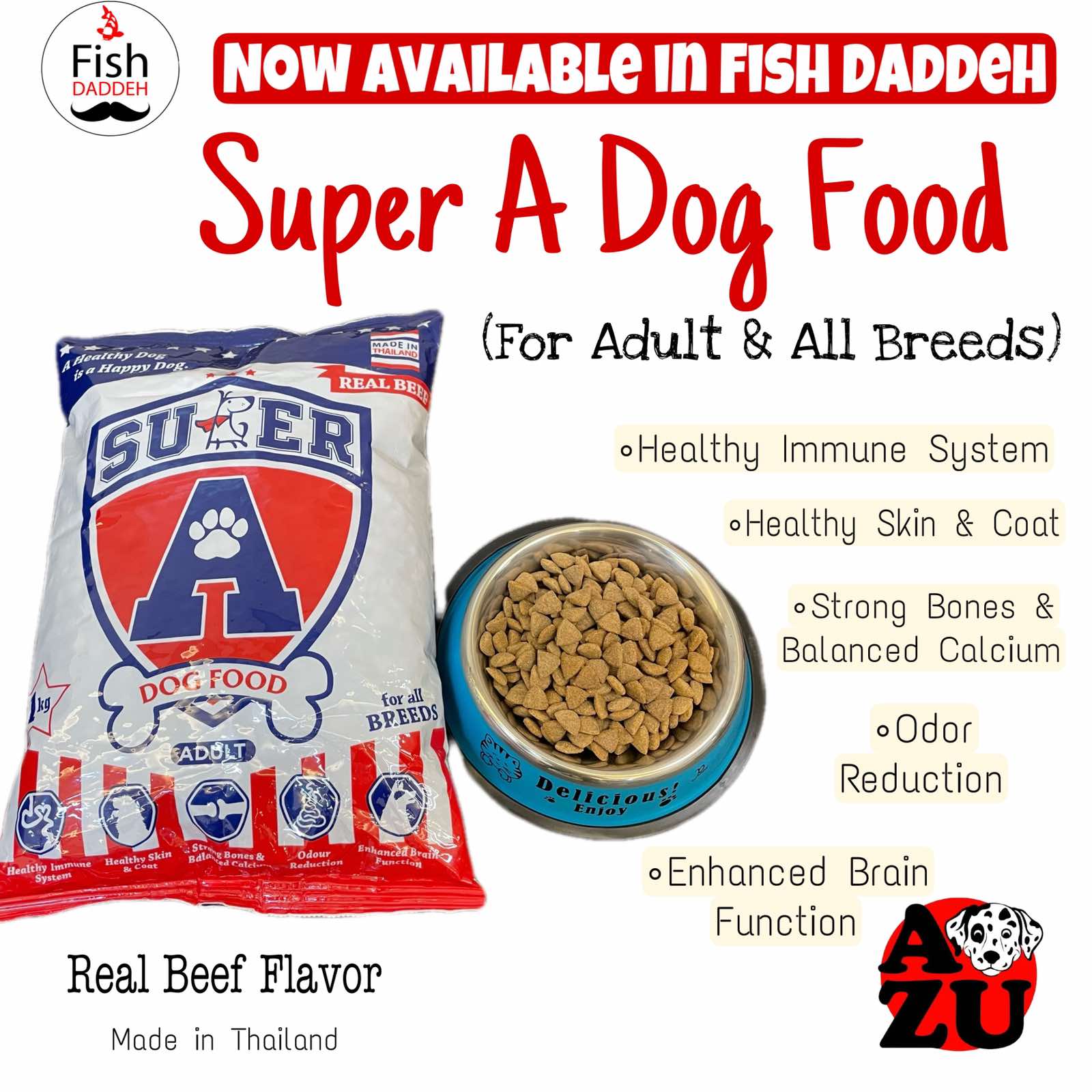 Azu Dog Food for Puppy and Adult 1kg Super A Dog Food 1kg for Puppy