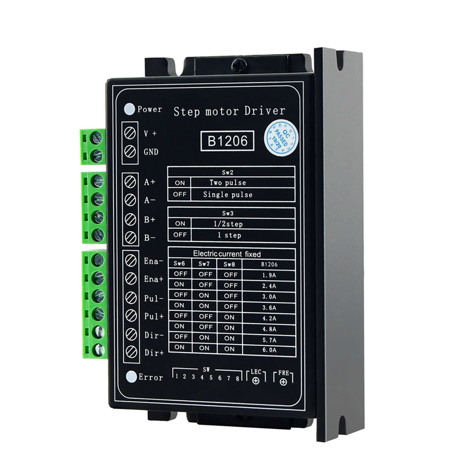 Aibecy B1206 Full/Half Step Driver 2-Phase Stepper Motor Driver Driving Voltage 20V-120VDC Current 6A Fannlady