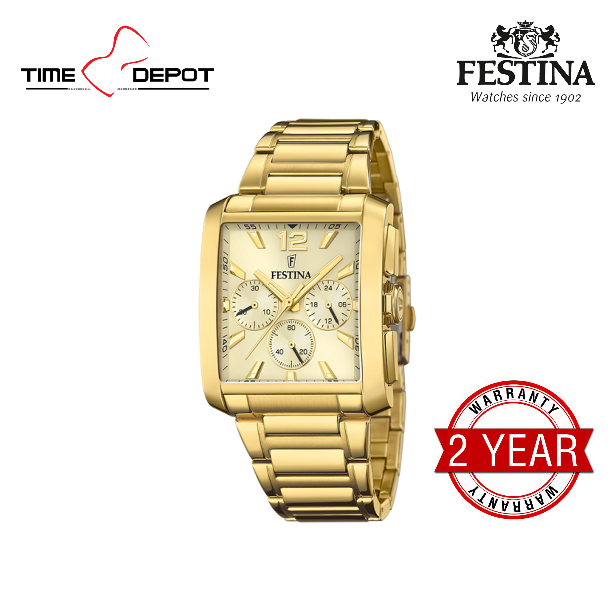 Festina F20638/2 Chronograph Gold Stainless Steel Strap Watch For Men |  Lazada PH