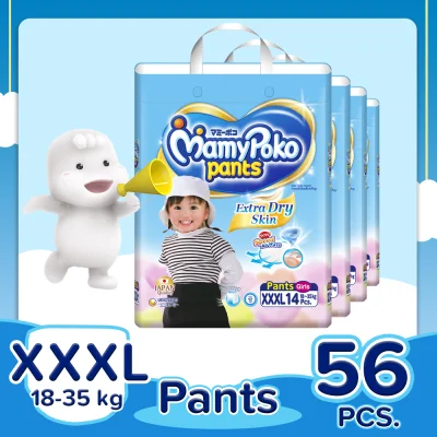 [DIAPER SALE] MamyPoko Extra Dry Girl XXXL (18-35 kg) - 14 pcs x 4 packs (56 pcs) - Diaper Pants
