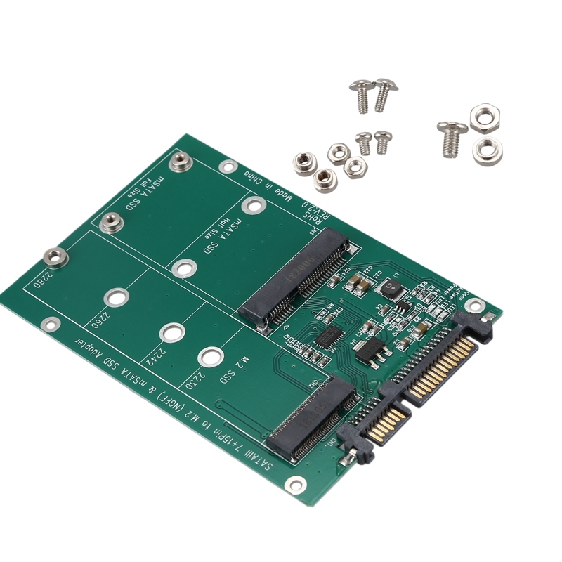Bảng giá 2 in 1 Mini PCI-E 2 Lane M.2 And mSATA SSD To SATA III 7+15 Pin Adapter Phong Vũ
