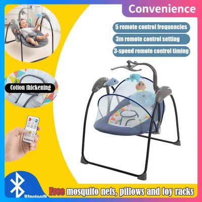 KIDOND Baby Electric Rocking Chair, Remote Control Crib, Bluetooth Music To Sleep