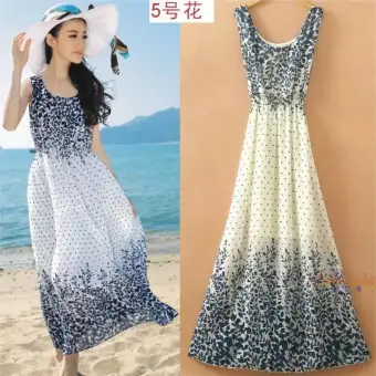 long chiffon beach dress