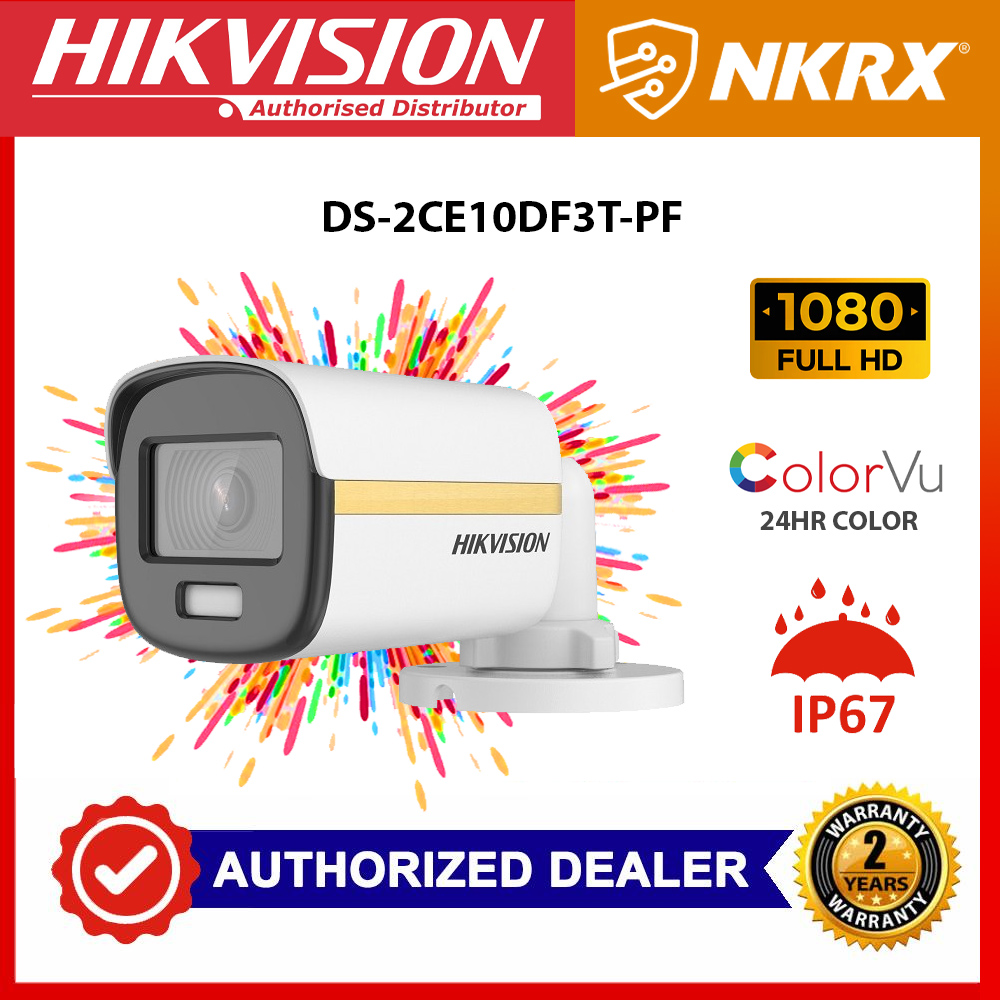 HIKVISION 2MP Colorvu DS2CE10DF3TPF 24/7 Colored 2MP Fixed Bullet