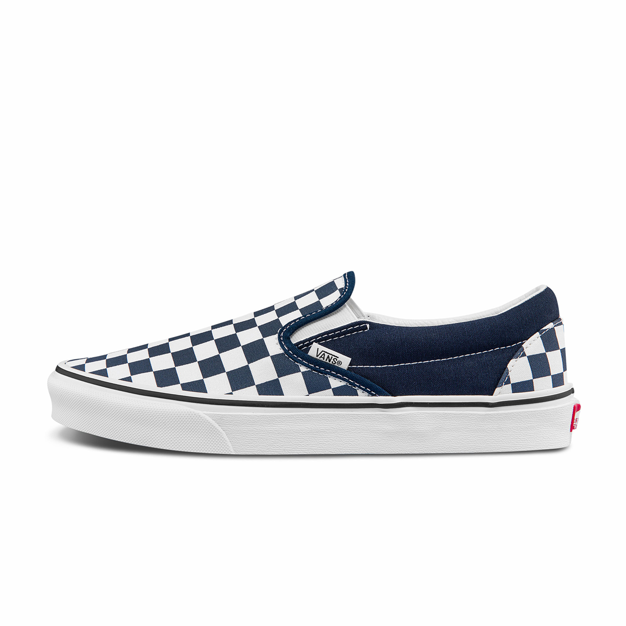 checkerboard vans navy blue