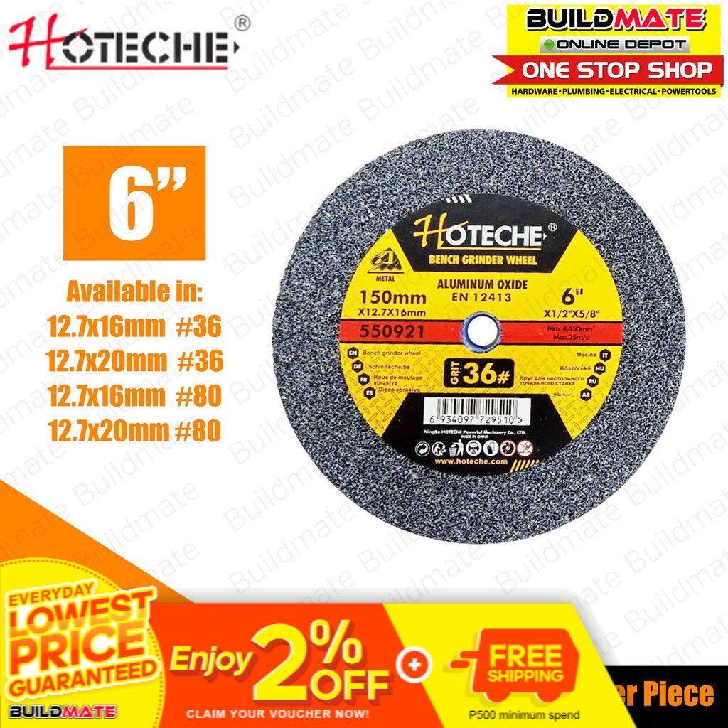 HOTECHE Bench Grinder Wheel GRIT 36 80 SOLD PER PIECE BUILDMATE