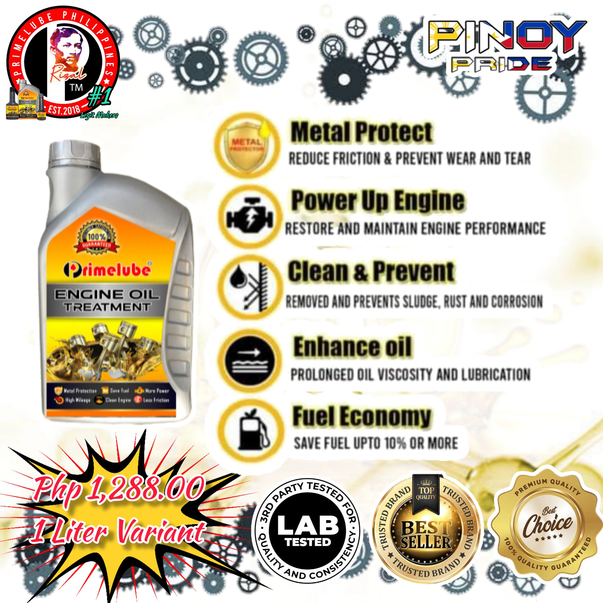 Pinoy PrimeLube Engine Oil Treatment or Engine Oil Additives 1 Liter
