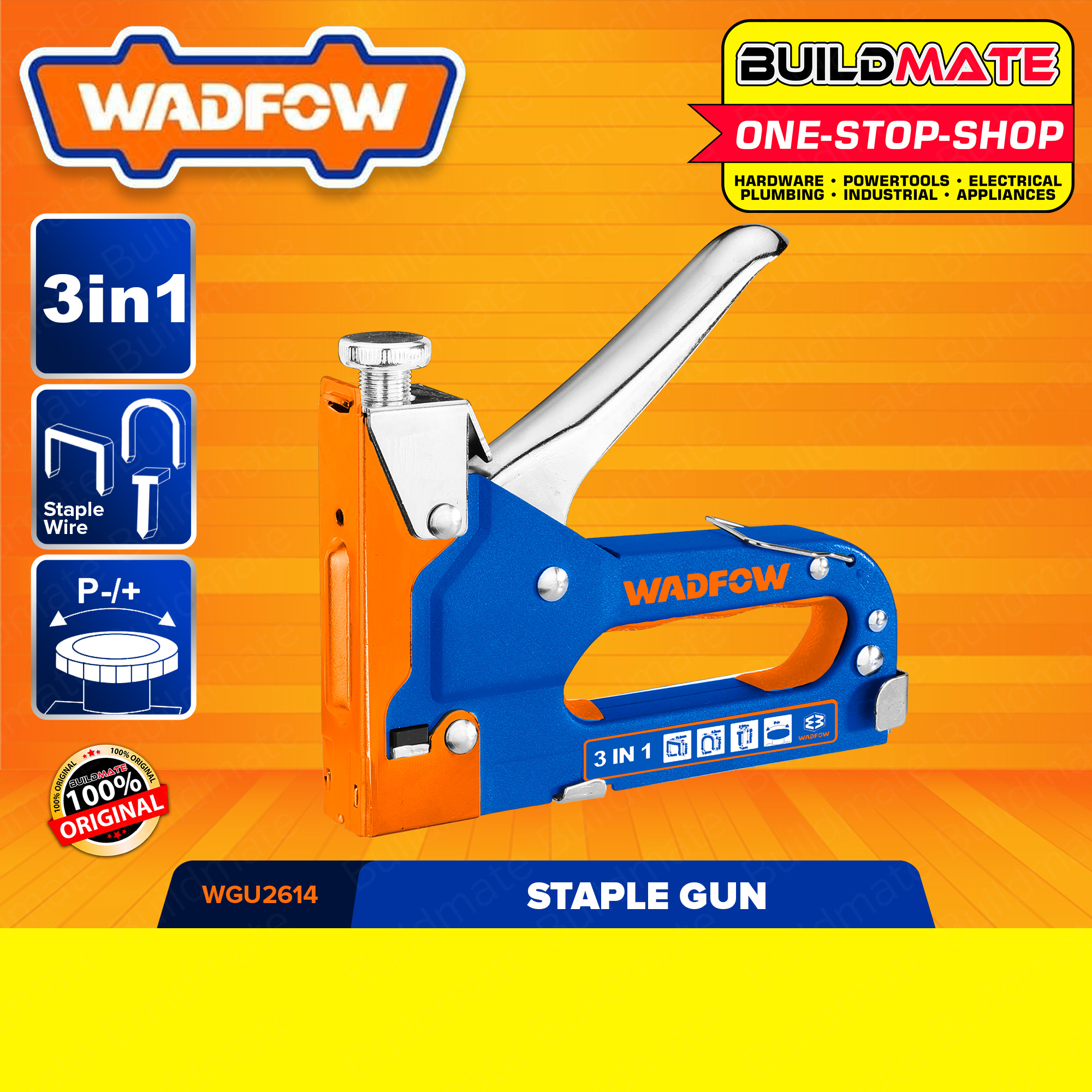 WADFOW Staple Gun 3in1 Heavy Duty Staplers Stapler Gun For Wood, Crafts