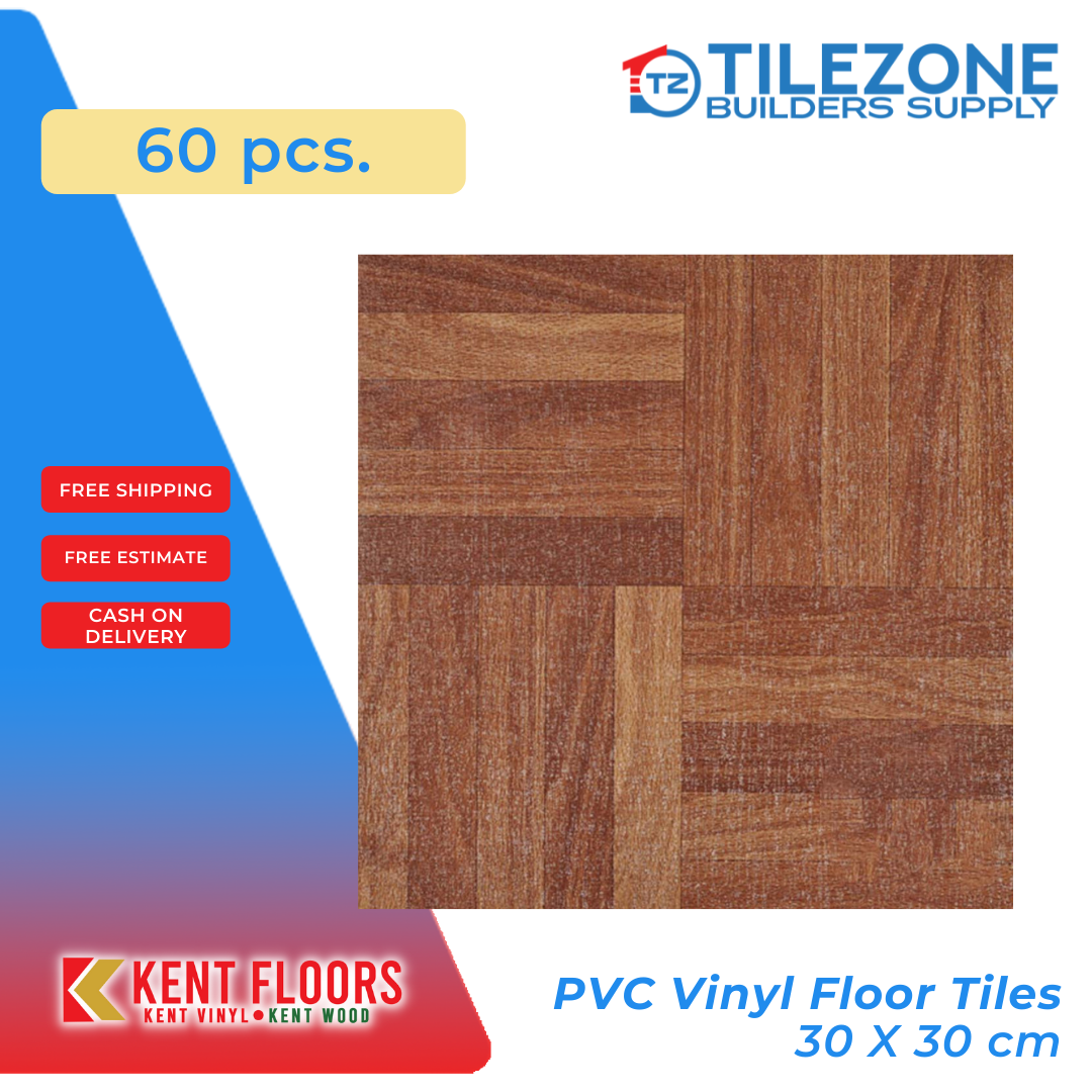 60 pcs. KENT PVC Vinyl Floor Tiles Color code: 6208 - 30x30 cm Dark ...