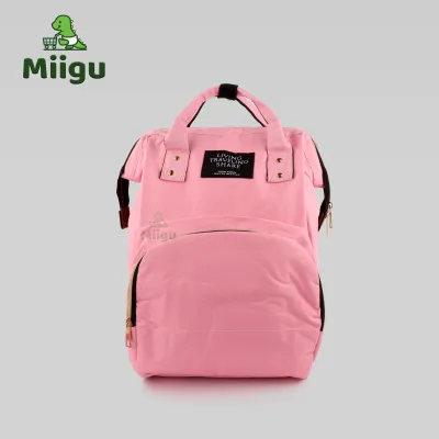 Miigu Mother & Baby Care Mommy Diaper Bags Mother Large Capacity Travel Nappy Backpacks With Anti-Loss Zipper Baby Nursing Bags Canvas Baby Diaper Bag Backpack Travel Diaper Backpack Mom & Baby Bag 810