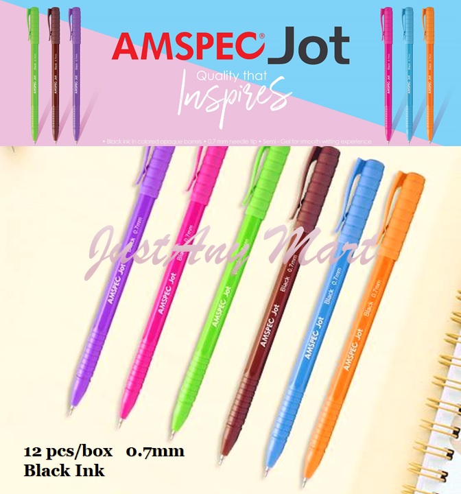 AMSPEC Jot Ballpen 0.7mm Black Ink (Purple Opaque Barrel) Lazada PH