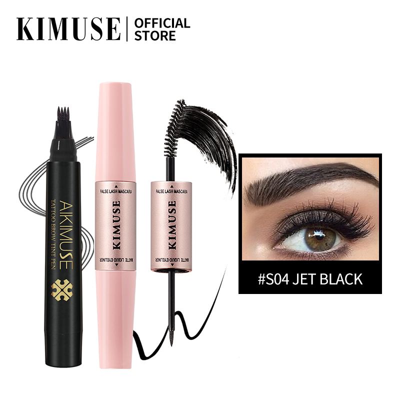 Kimuse 2 In 1 Mascara Eyeliner Eyebrow Pencil Waterproof Eye Makeup Set Lazada Ph 