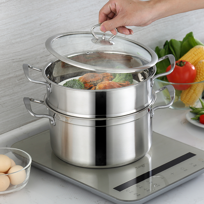 Small steamer household stainless steel threelayer thick 2layer 3