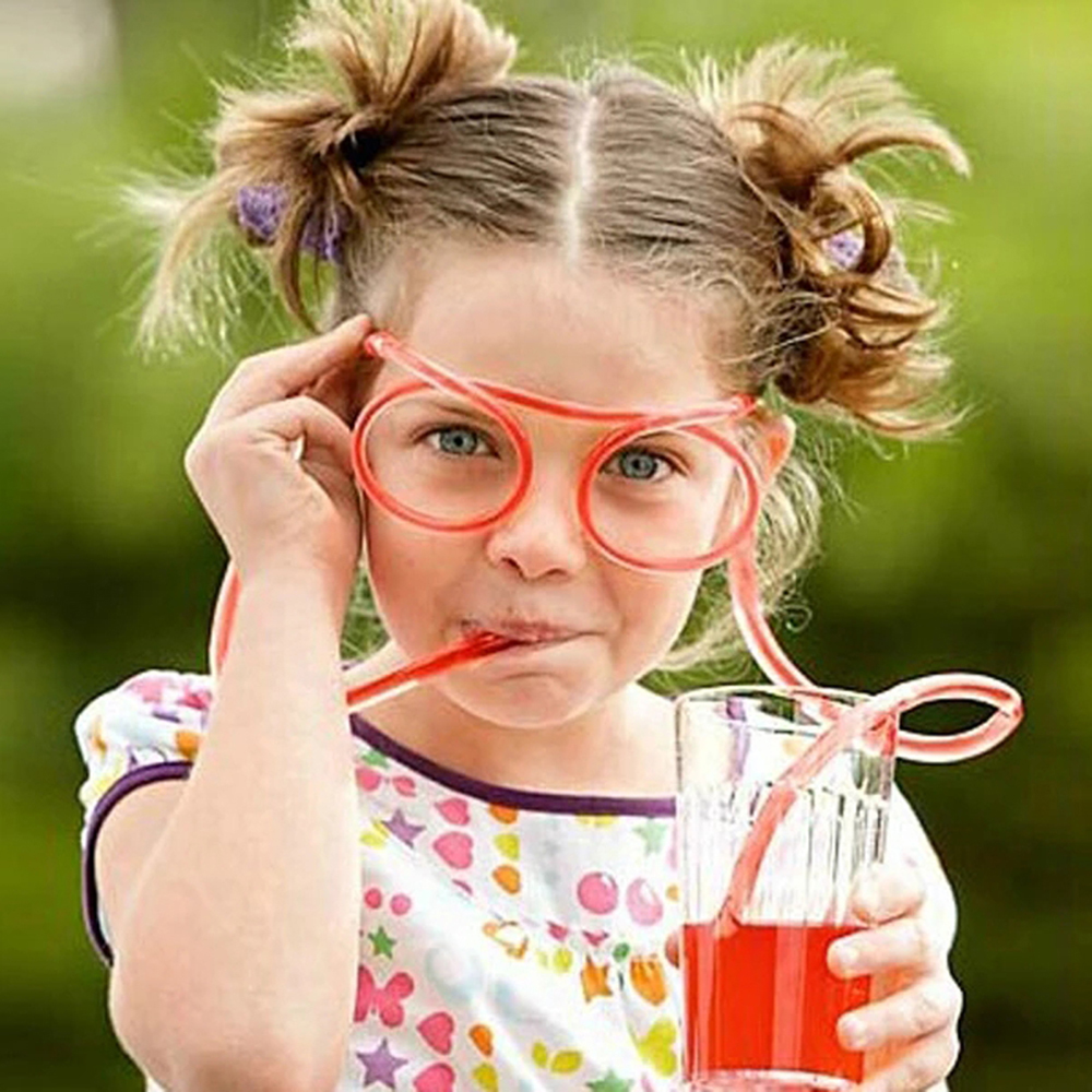 UNGIPL Party ของตกแต่งของขวัญวันเกิดพลาสติก Practical Jokes เด็กของเล่นในงานปาร์ตี้ตลกแว่นตาแว่นตาหลอดดื่มดื่มหลอด