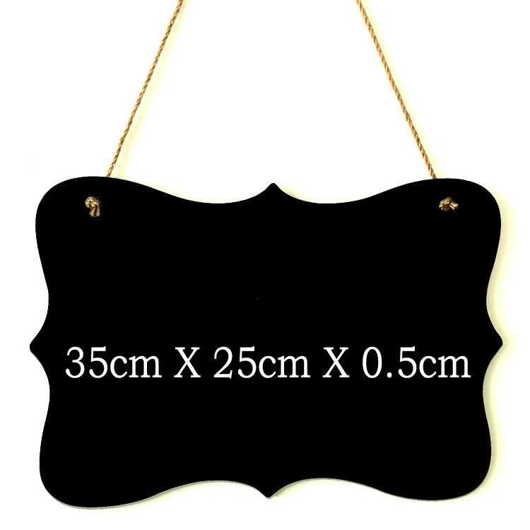 【TX】Wooden Polygon Blackboard Pendant Wooden Message Board Wall Plaques
