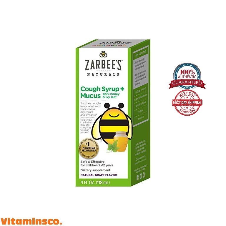 Zarbee's Naturals Children's Cough Syrup + Mucus with Dark Honey & Ivy