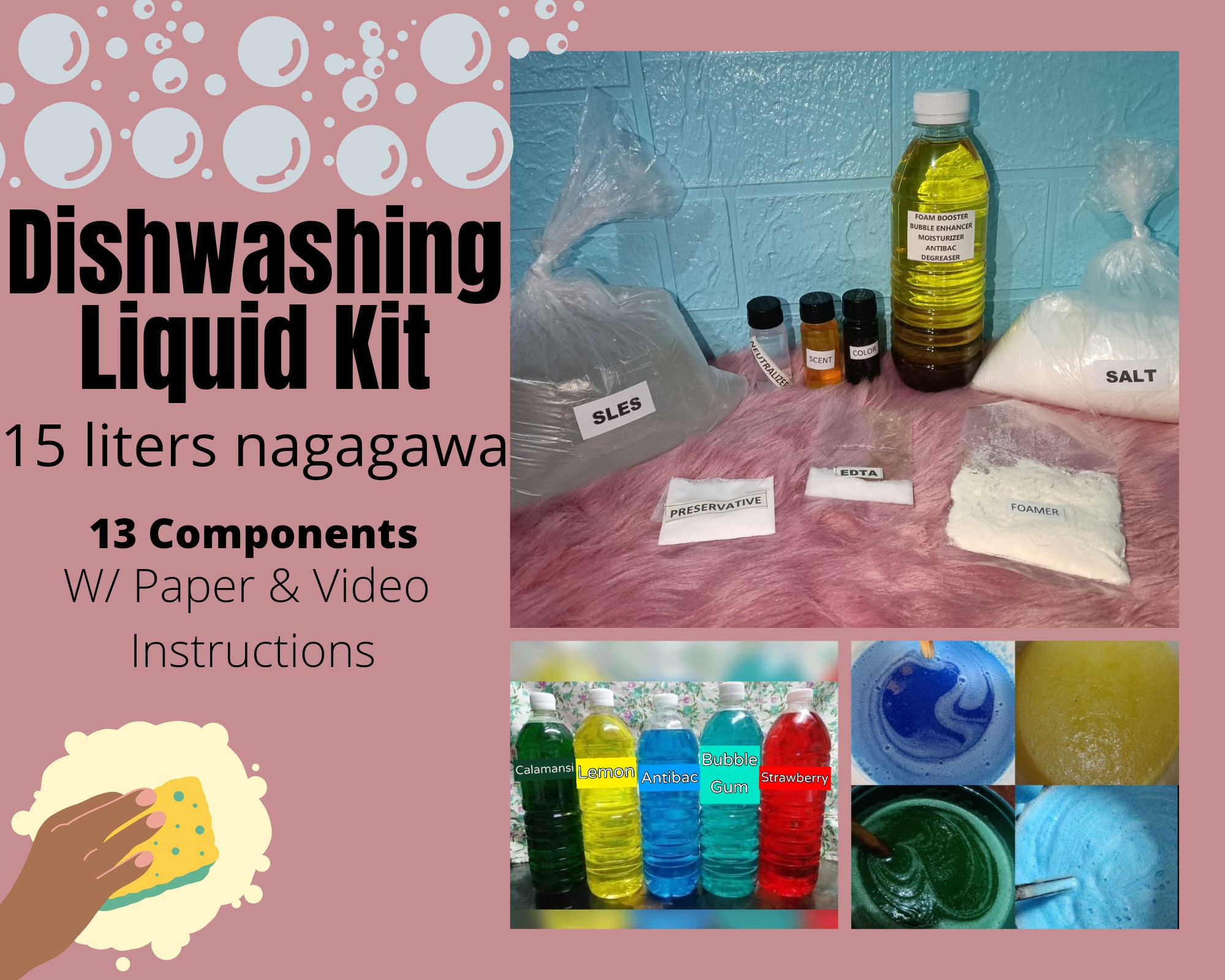 Dishwashing Liquid Kit ASSORTED SCENTS (15 liters nagagawa) 13