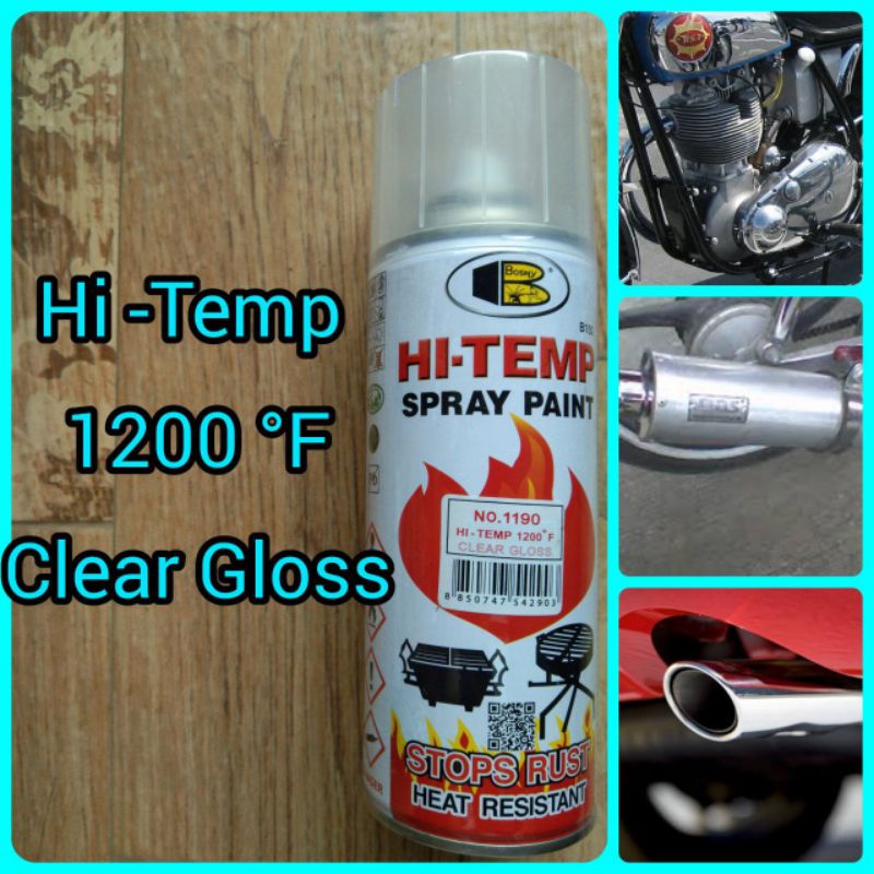 Bosny Spray Paint Hi Temp 1200F No. 1190 Clear Gloss 400cc/ml