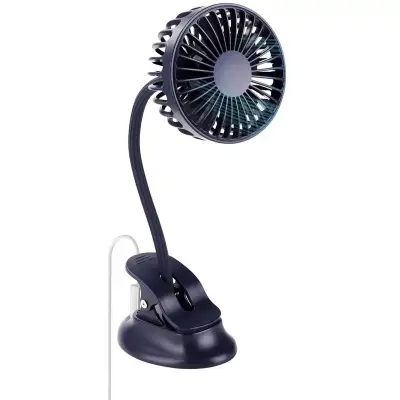 Portable Mini Clip Stroller Fan,3 Speeds Settings,Flexible Bendable Usb Rechargeable Battery Operated Quiet Desk Fan For Home,Office,Car,Travel,Camping,Outdoor Navy Blue