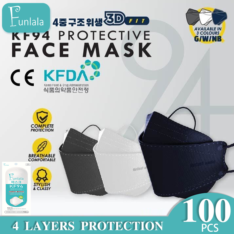 Korea Style 100PCS KF94 Mask Face 4Layers Protection Korean Version