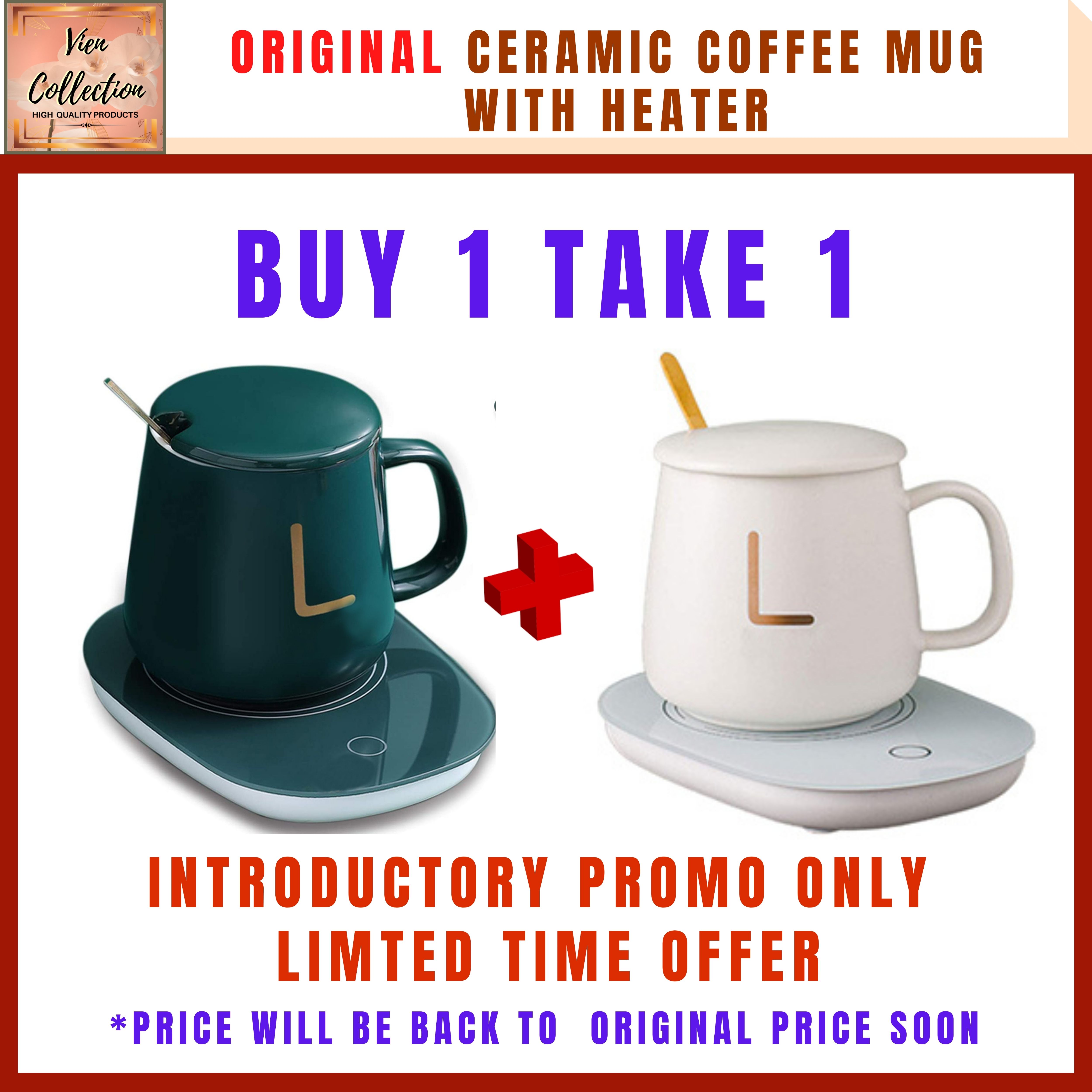 Vien Authentic Ceramic Coffee Mug With Heater Ceramic Mug Warmer 