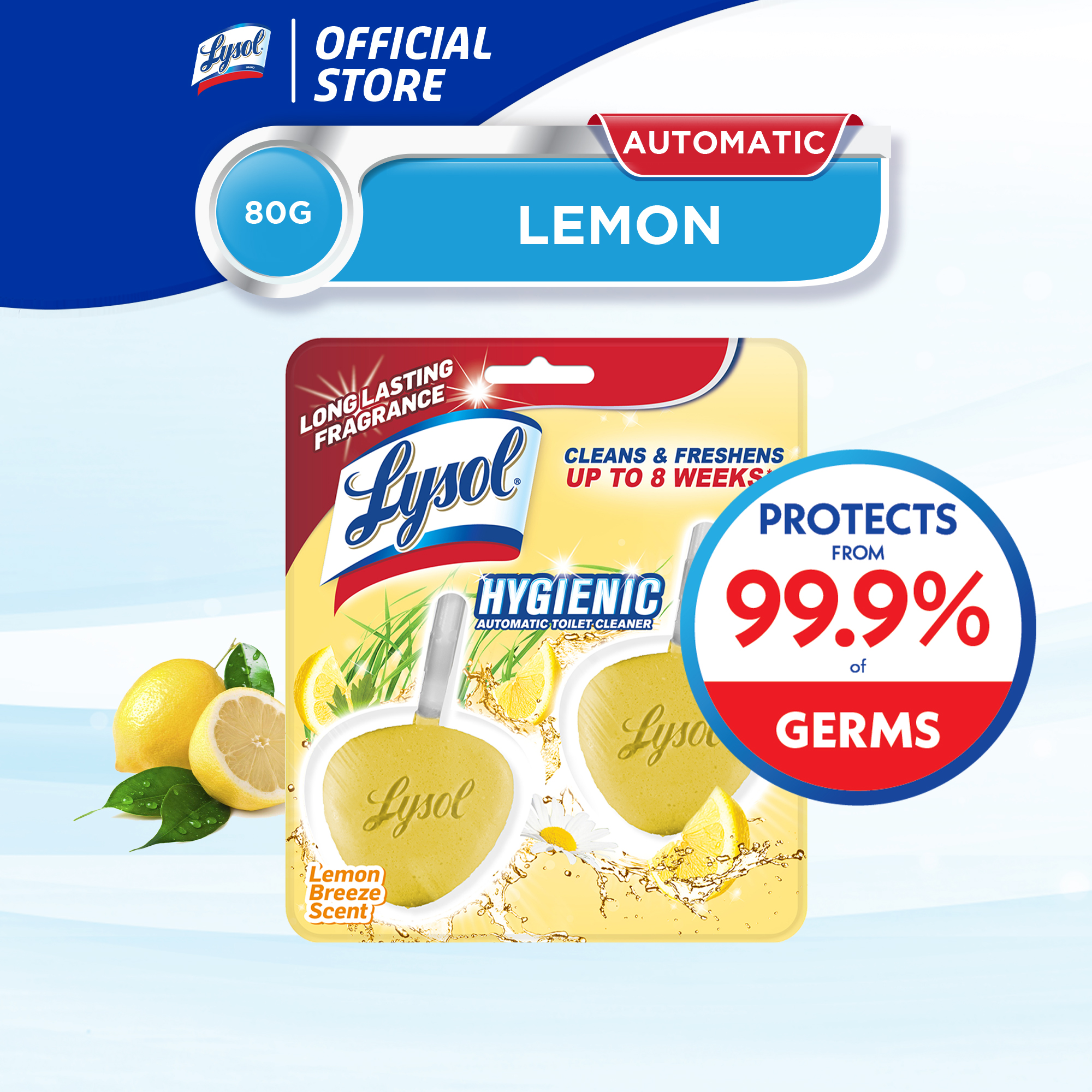 LYSOL Hygienic Automatic Toilet CleanerLemon Breeze Scent With Essential Oils 80g Lazada PH