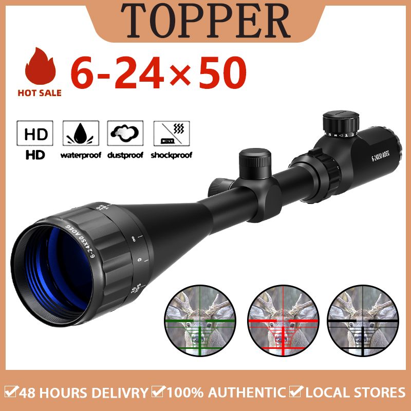 624X50 520X50 525X50 AOE Tactics Riflescope Adjustable Green Red Dot