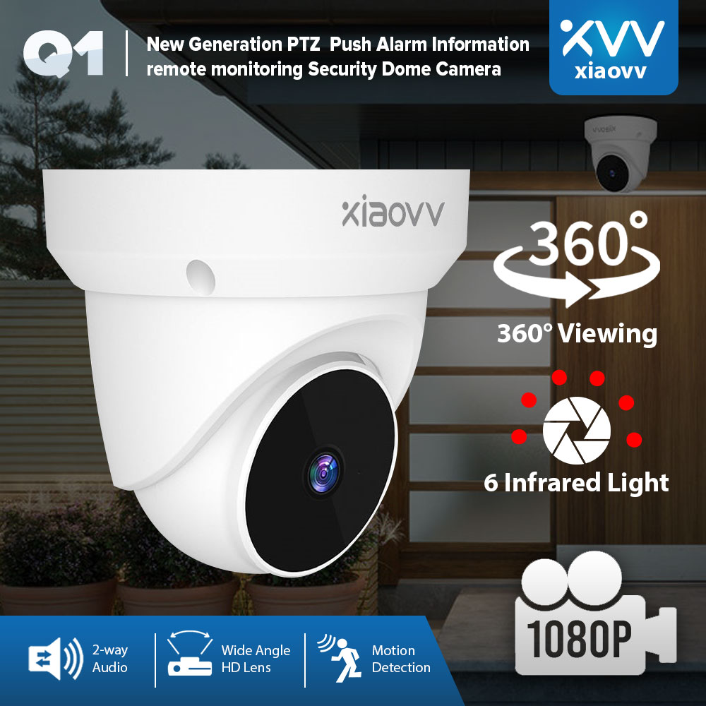 Xiaovv Q1 1080P Security Dome Camera Motion Detection Push Alarm