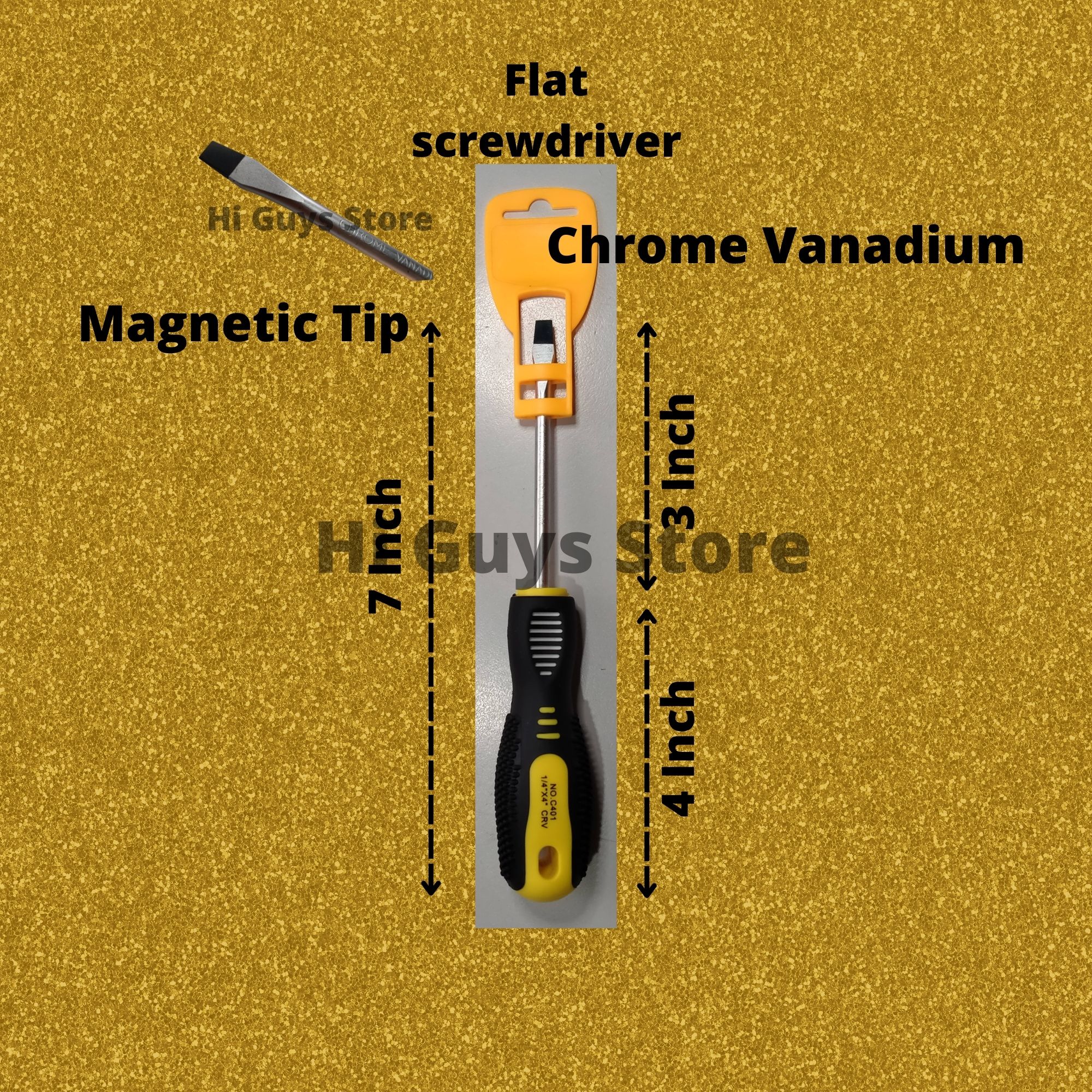 Phillips head Screwdriver Flat head Screw driver tip Chrome